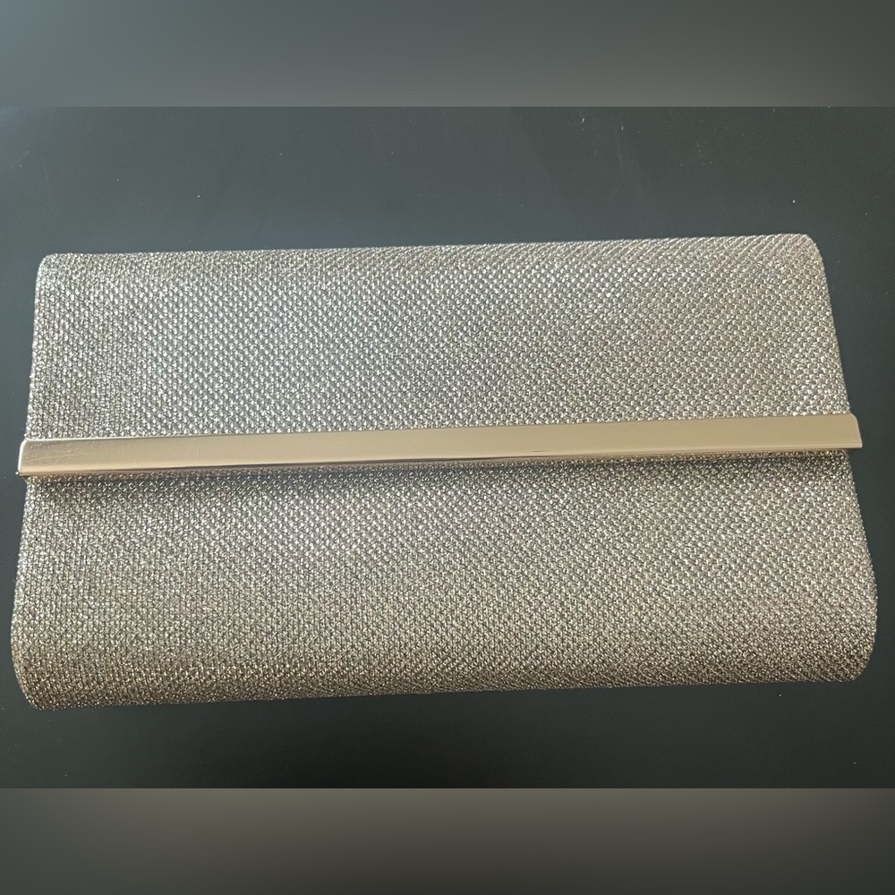 Metallic evening clutch